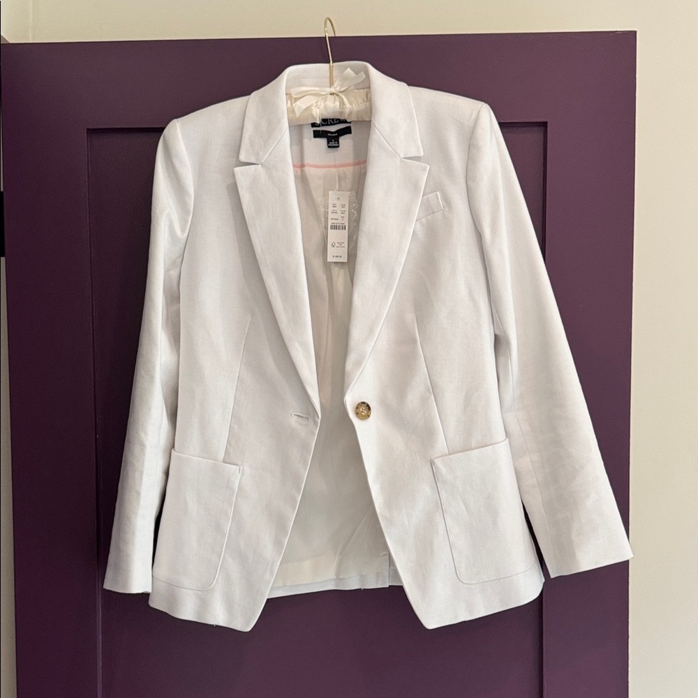 J. Crew White Single-Button Patch-Pocket Blazer N… - image 3
